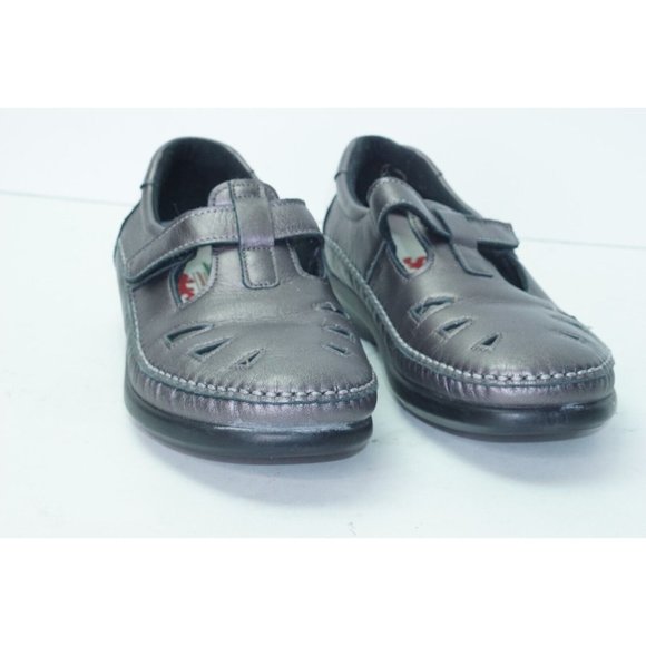 SAS Woman's TriPad Comfort Slip On Shoes Grey Leather 6.5W - Picture 2 of 8